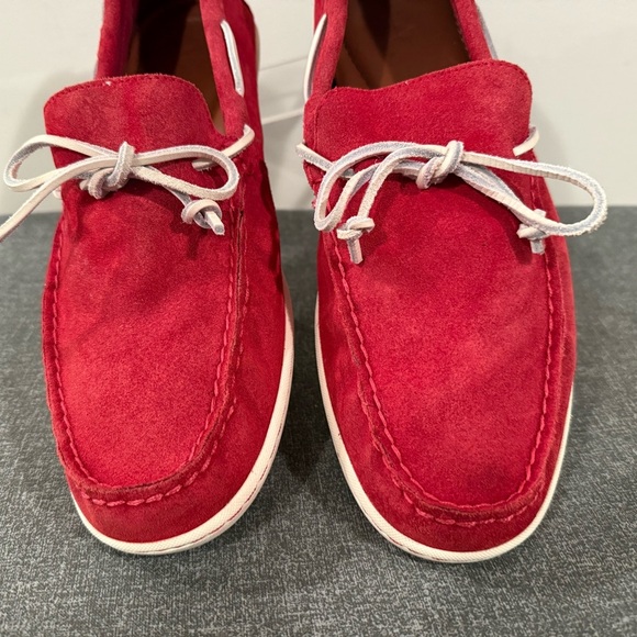 Polo Ralph Lauren KALWORTH Shoes Red Suede Leather Loafer Moccasins Men size 15 - Picture 9 of 12
